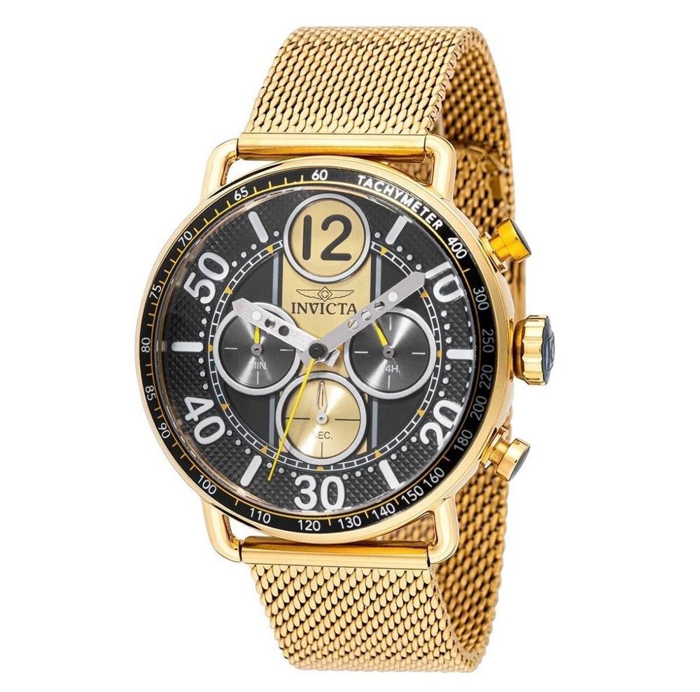 Invicta speedway Men’s Watch 44mm Gold Mesh Band New In Box